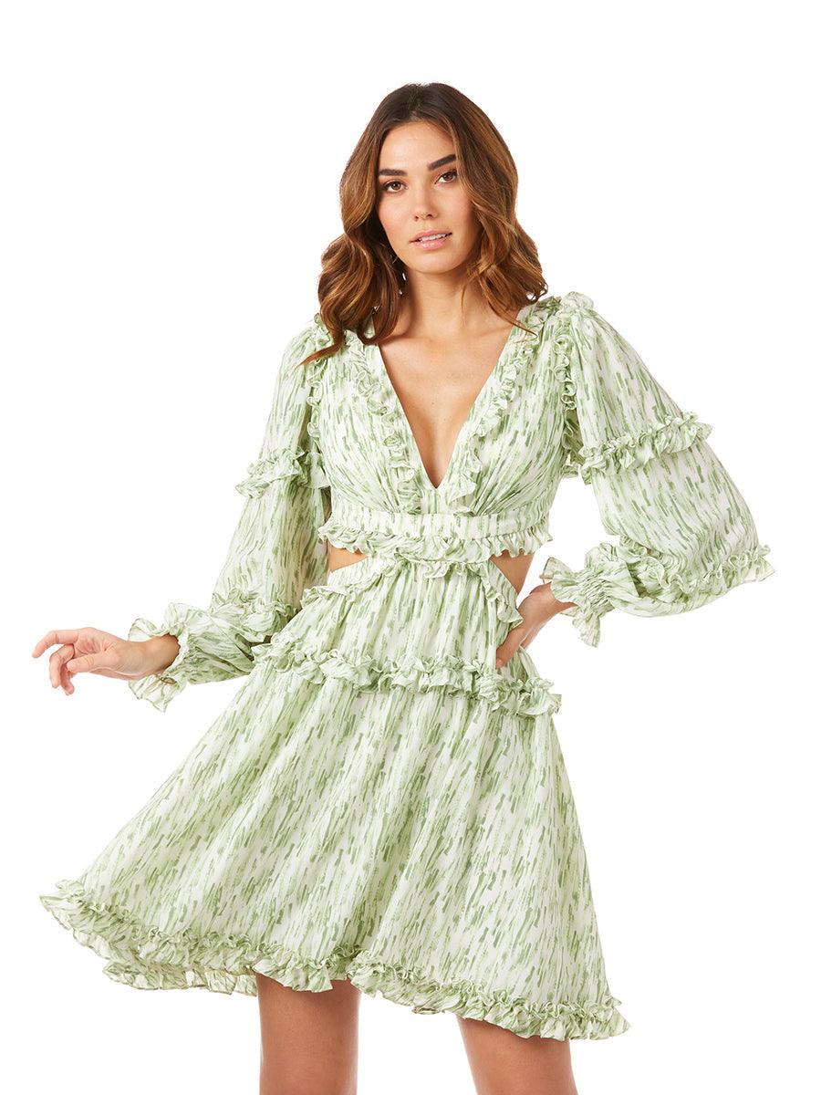 Lara Dresses 29279 Long Sleeve Print Cocktail Dress