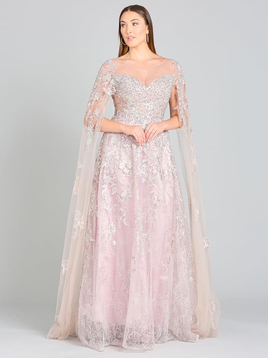 Lara Dresses 29300 Long Cape Sleeve Formal Dress