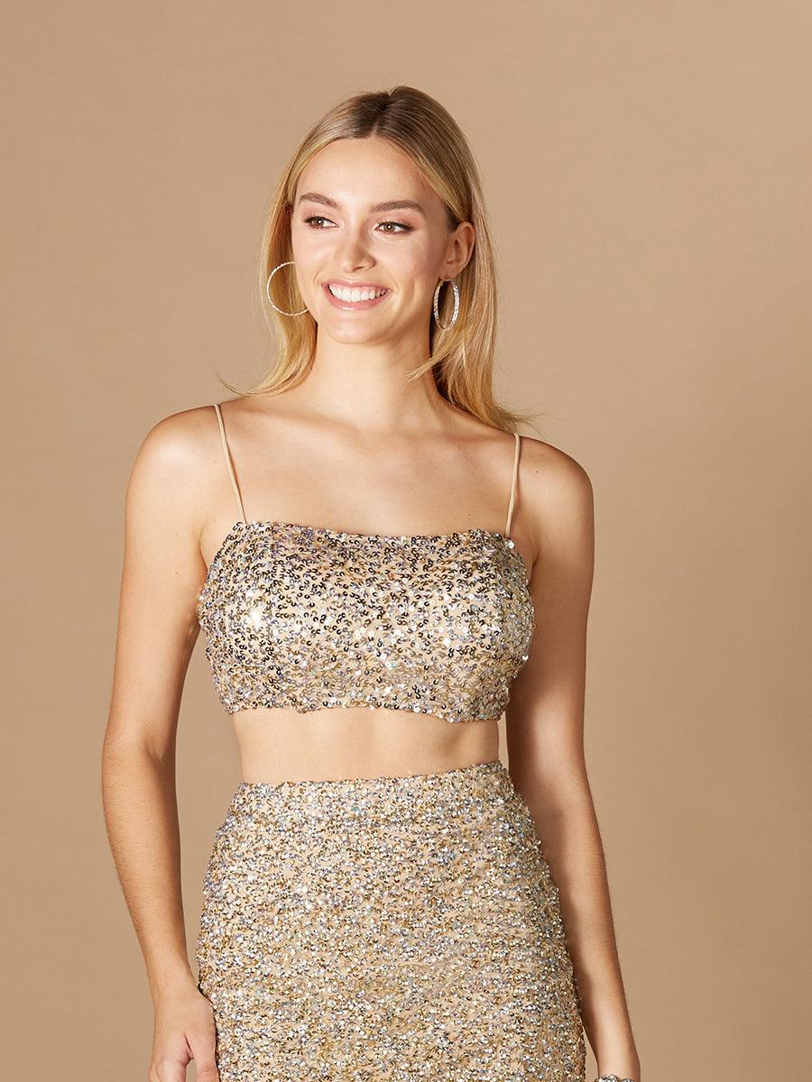 Lara Dresses 29312 Beaded Spaghetti Strap Top
