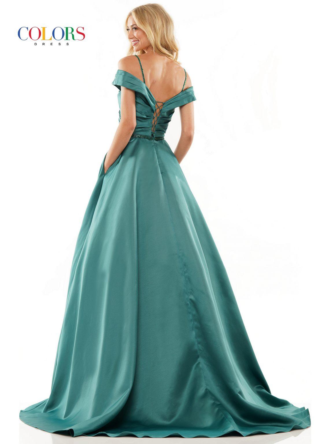 Colors 2938 Prom Long Off Shoulder Ball Gown
