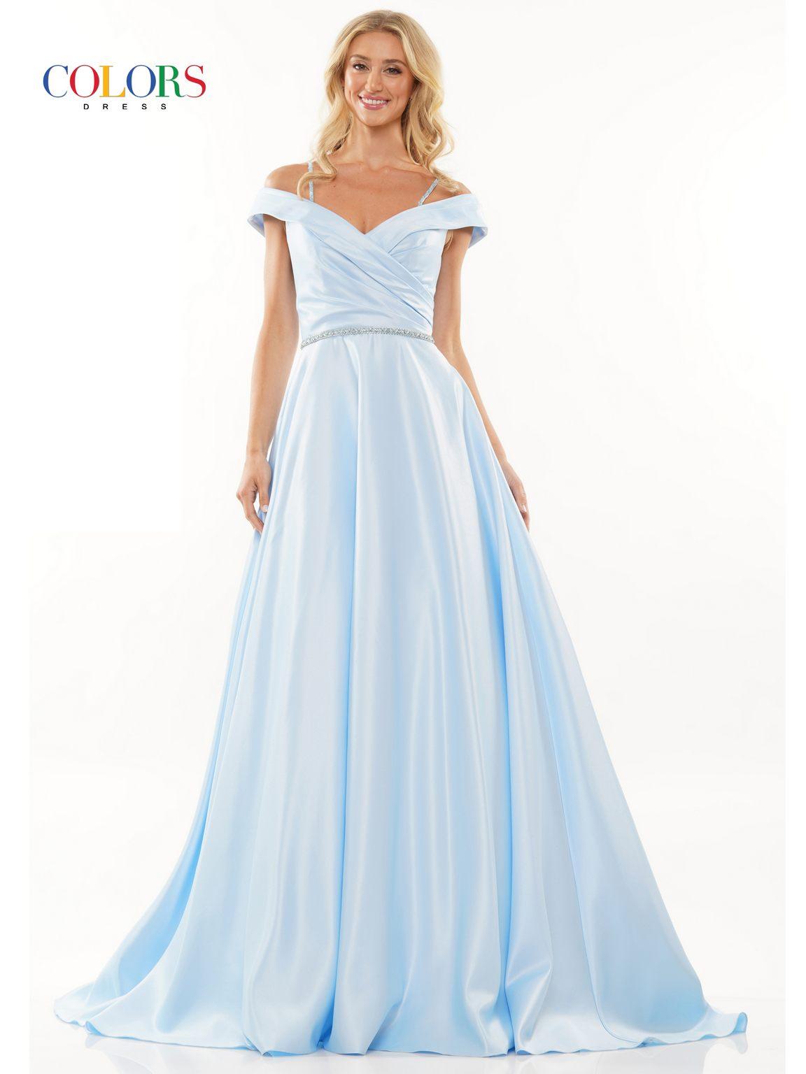 Colors 2938 Prom Long Off Shoulder Ball Gown