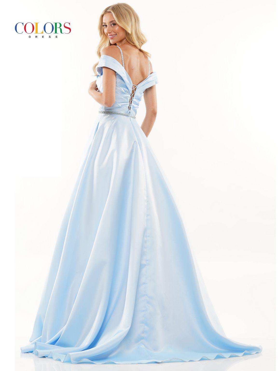 Colors 2938 Prom Long Off Shoulder Ball Gown