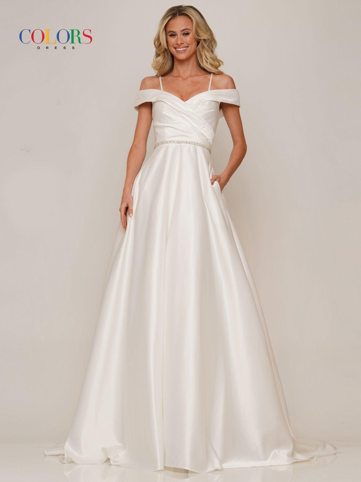 Colors 2938 Prom Long Off Shoulder Ball Gown
