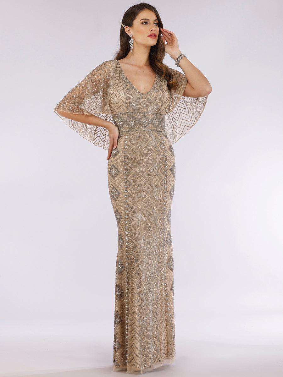 Lara Dresses 29397 Cape Sleeve Long Evening Gown