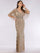 Formal Dresses Cape Sleeve Long Evening Gown Nude