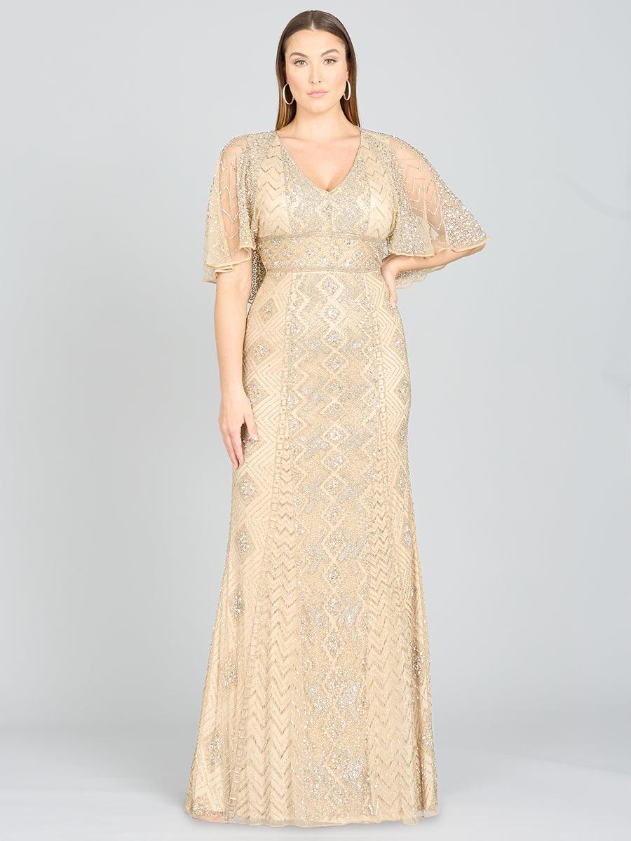 Lara Dresses 29397 Cape Sleeve Long Evening Gown