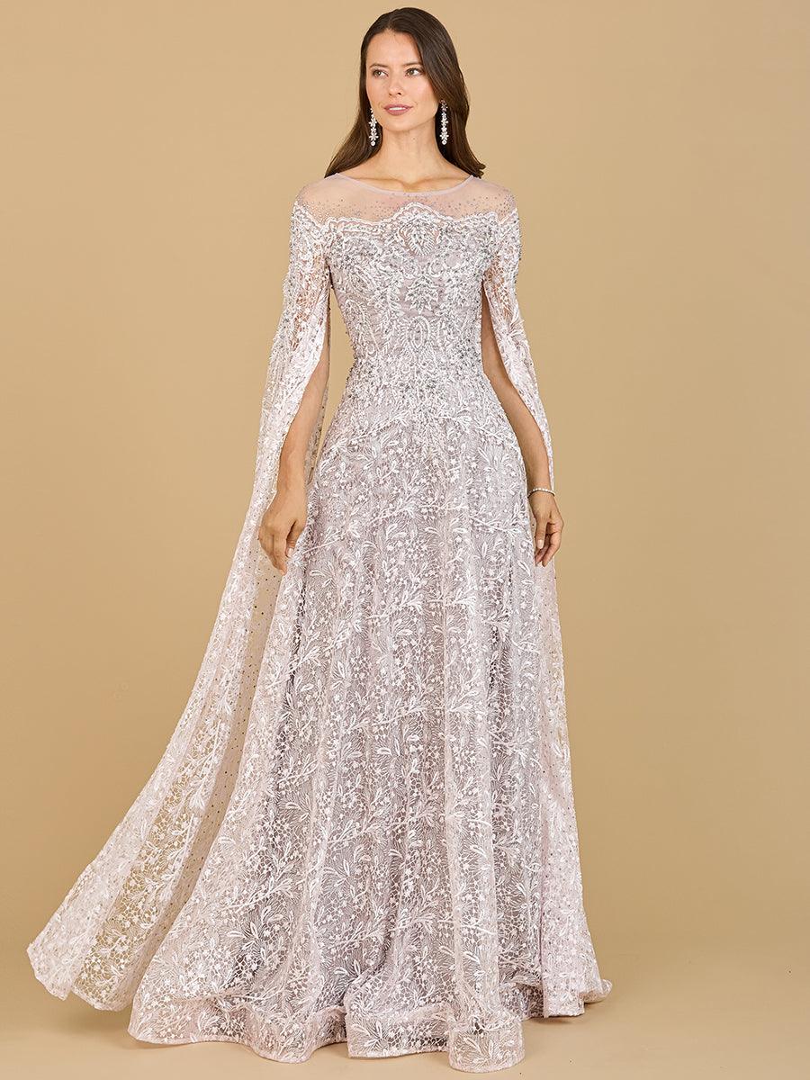 Lara Dresses 29454 Long Cape Sleeve Evening Gown The Dress Outlet Lara Dresses 29454 Long Cape Sleeve Evening Gown The Dress Outlet