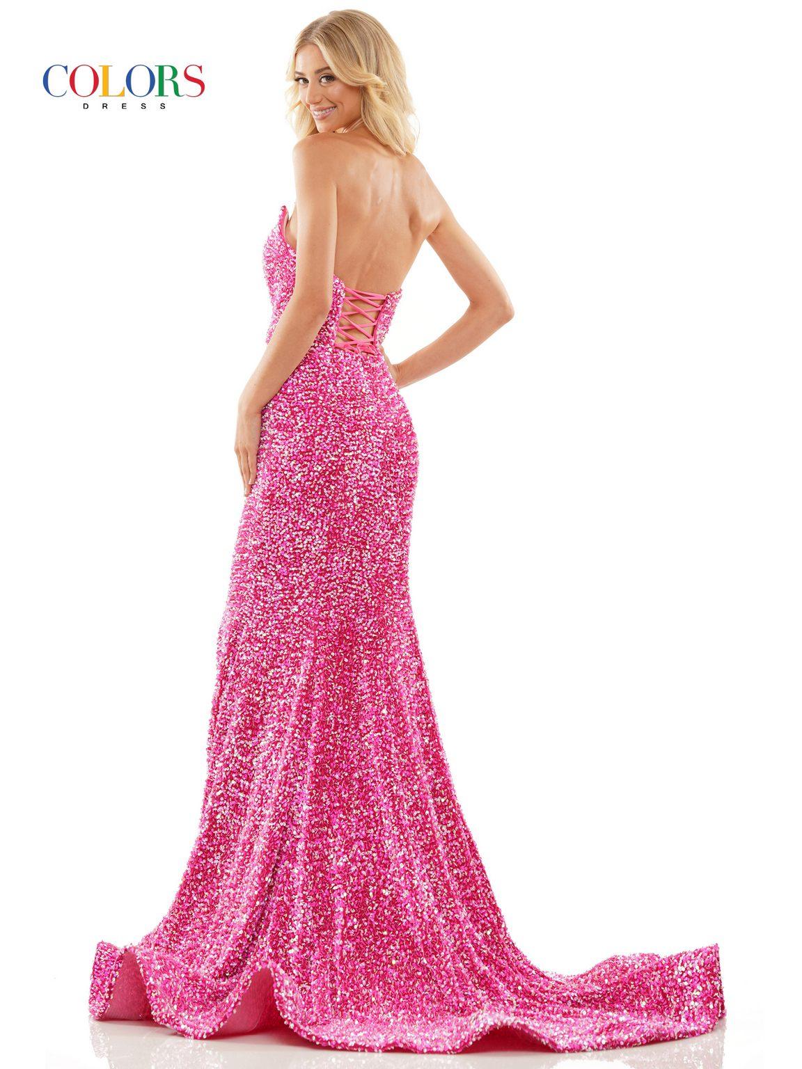 Colors 2959 Long Strapless Prom Dress