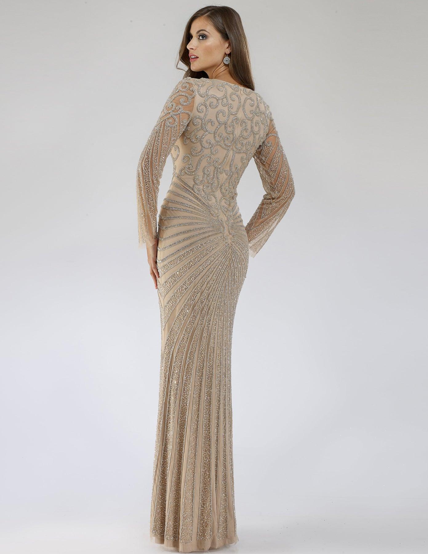 Lara Dresses 29602 Long Sleeve Beaded Evening Gown