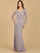 Formal Dresses Long Sleeve Beaded Evening Gown Lilac