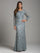 Formal Dresses Long Sleeve Embellished Evening Gown Silver Sage