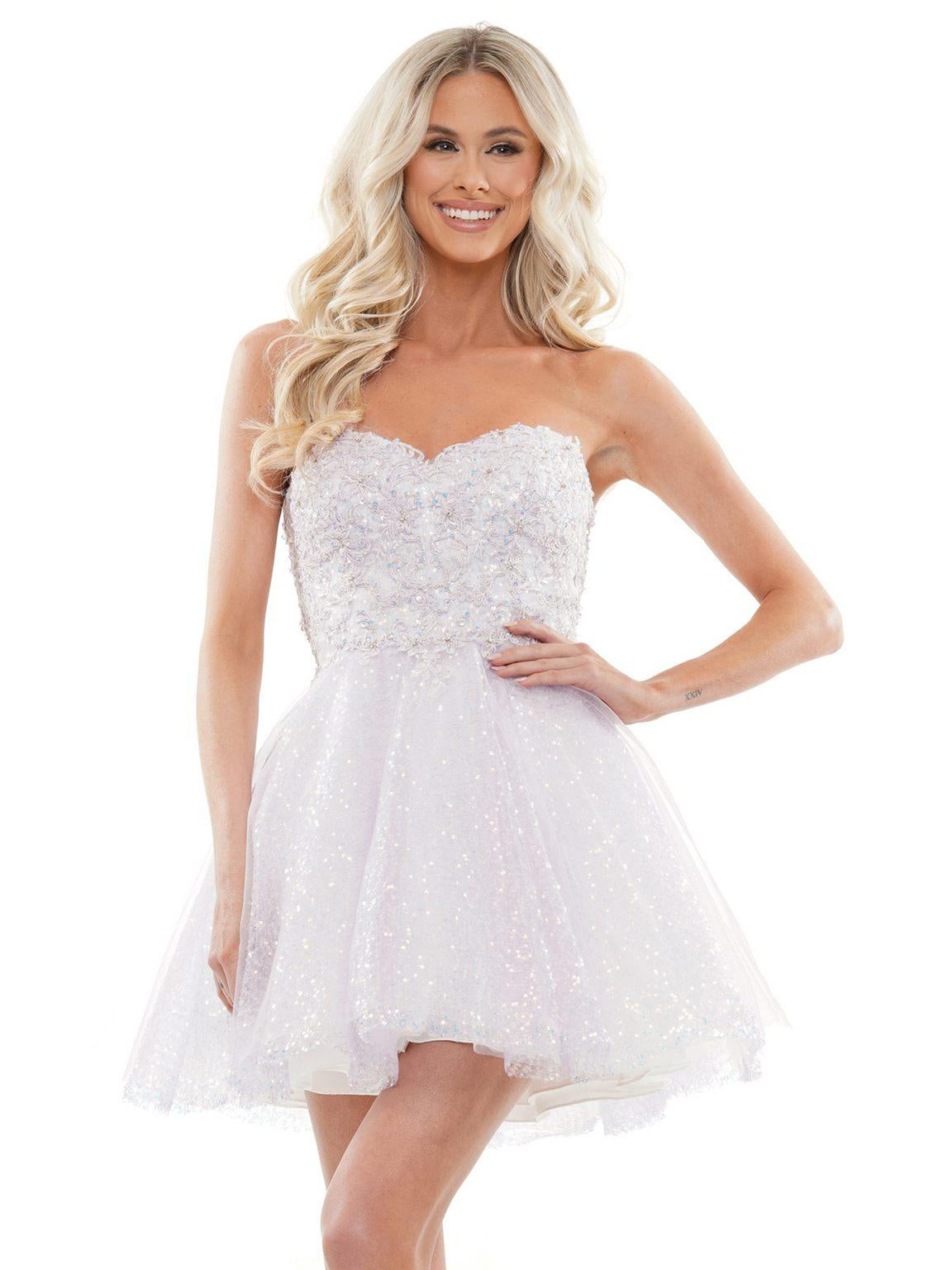 Cocktail Dresses Short Strapless Homecoming Dress Lilac