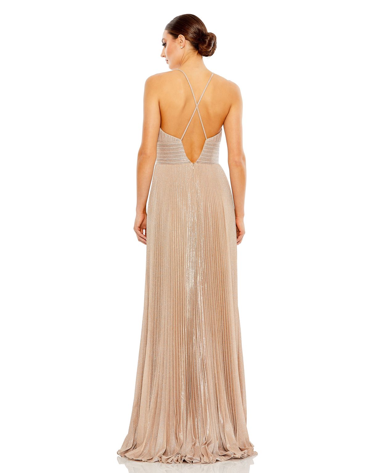 Mac Duggal 30725 Formal Glitter Long Pleated Prom Dress
