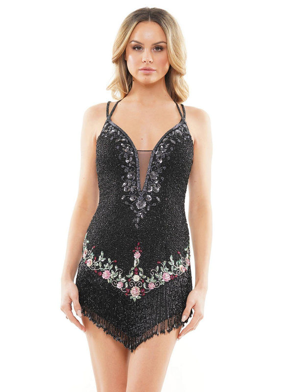 Colors 3077 Short Spaghetti Strap Cocktail Dress