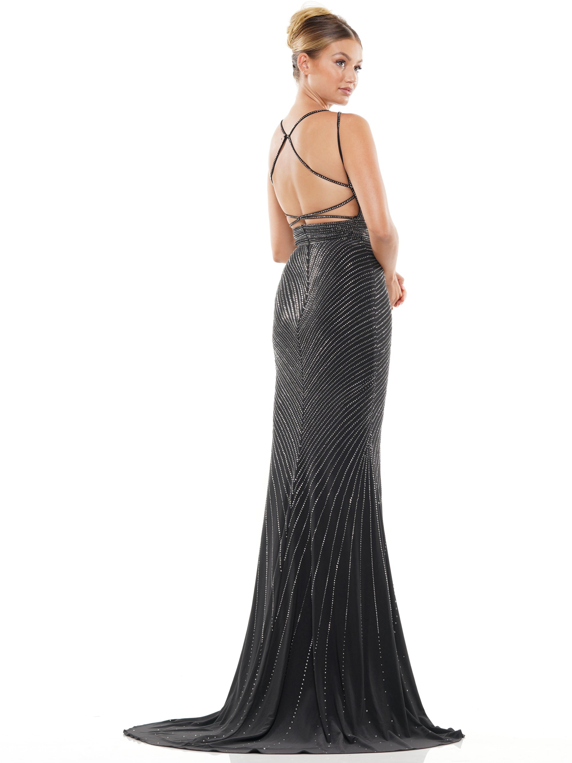 Prom Dresses LongSpaghetti Strap  Formal Beaded Prom Dress Black