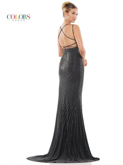 Prom Dresses LongSpaghetti Strap  Formal Beaded Prom Dress Black