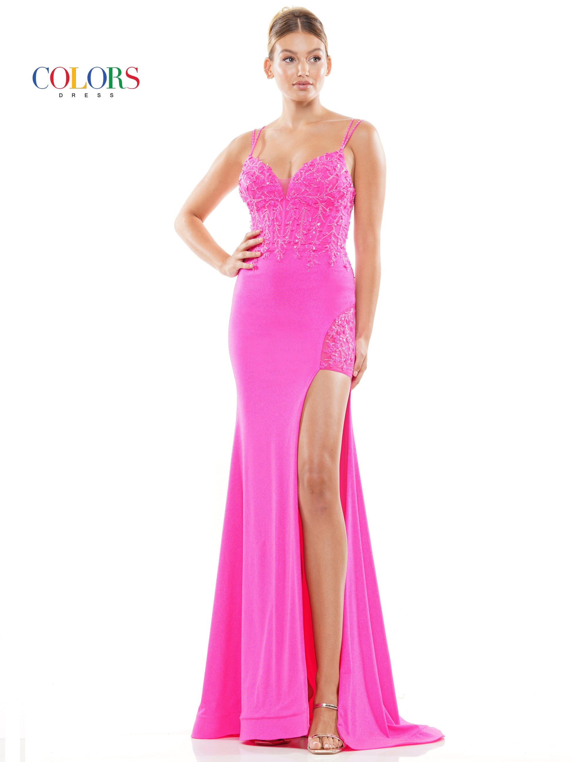 Colors 3095 Prom Long Fitted Formal Dress