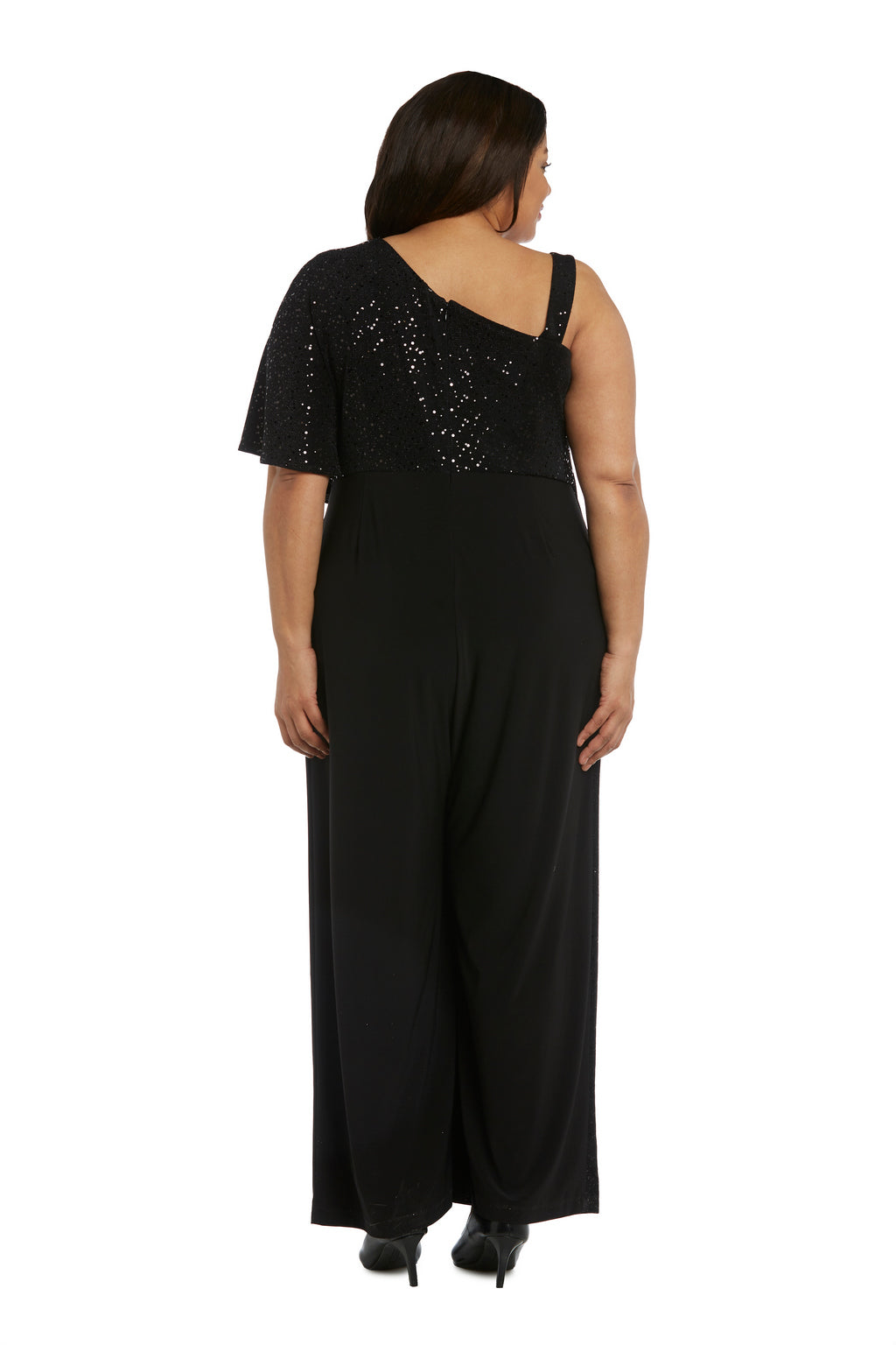 Navy R&M Richards 3096W Long Sequined Overlay Jumpsuit for $89.0 – The ...