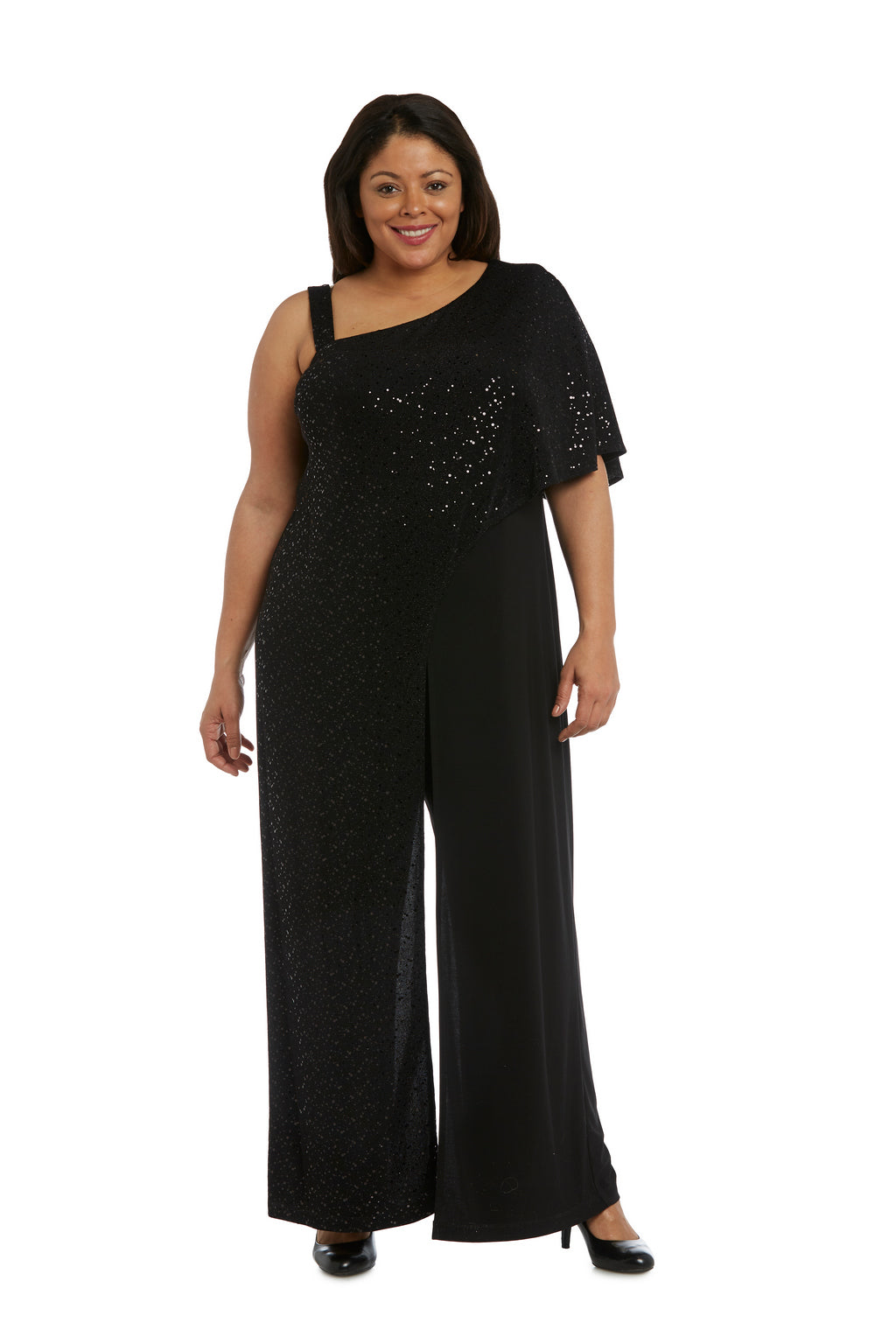 Mocha R&M Richards 3096W Long Sequined Overlay Jumpsuit for $89.0 – The