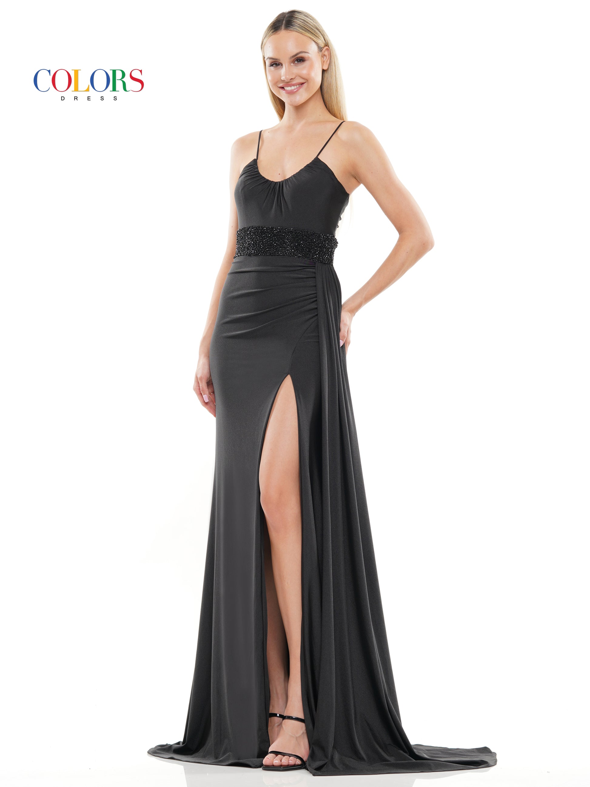 Colors 3099 Long Formal Fitted Prom Dress
