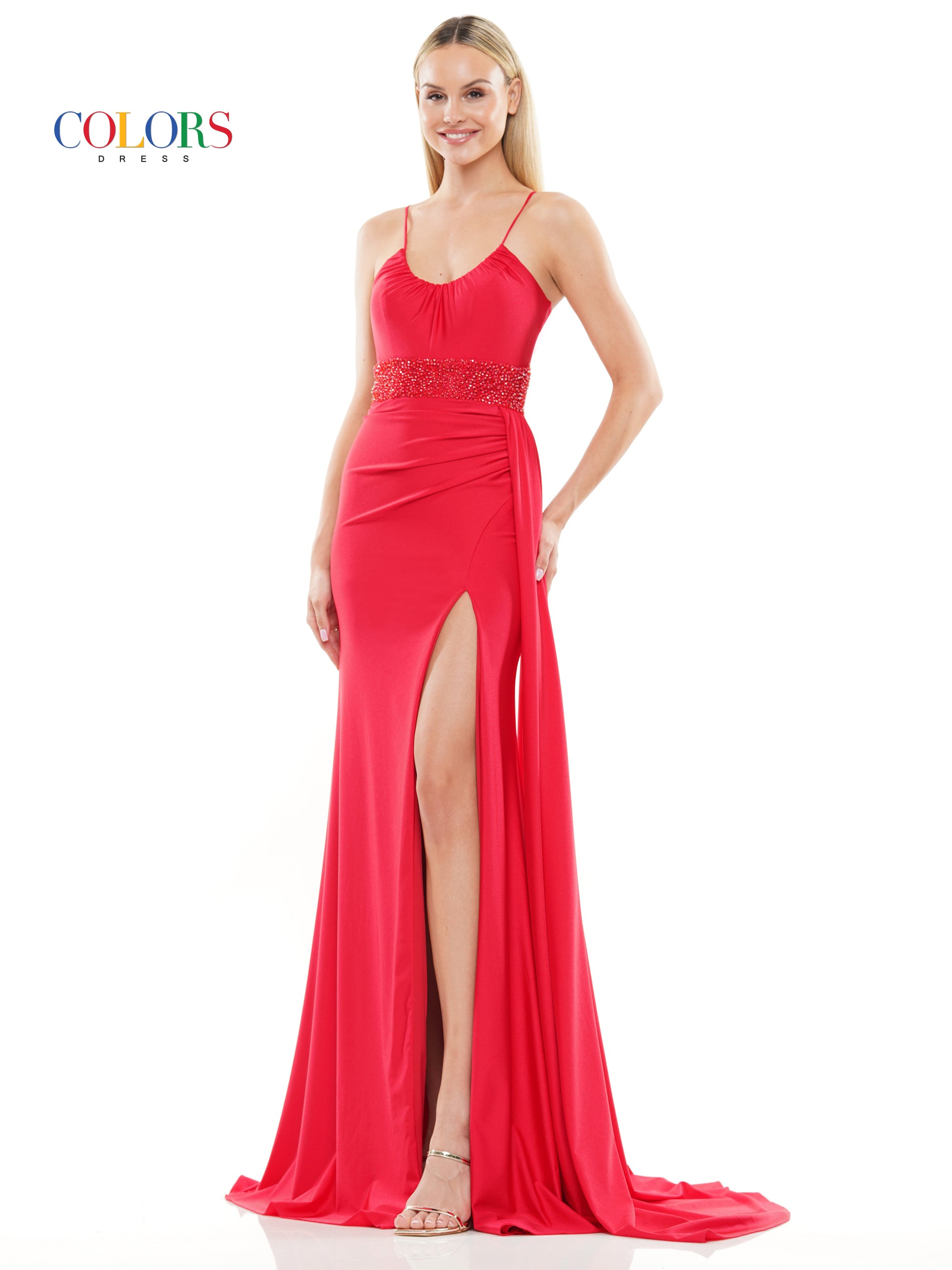 Colors 3099 Long Formal Fitted Prom Dress