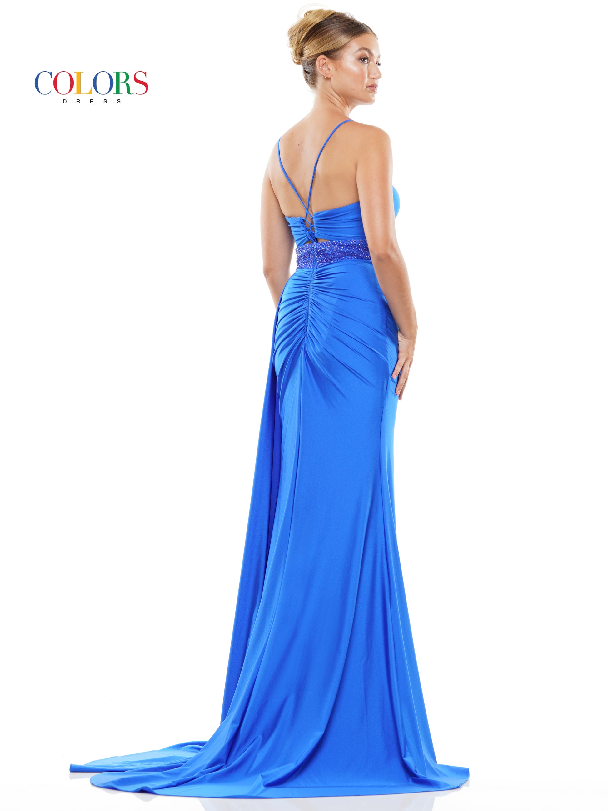 Colors 3099 Long Formal Fitted Prom Dress