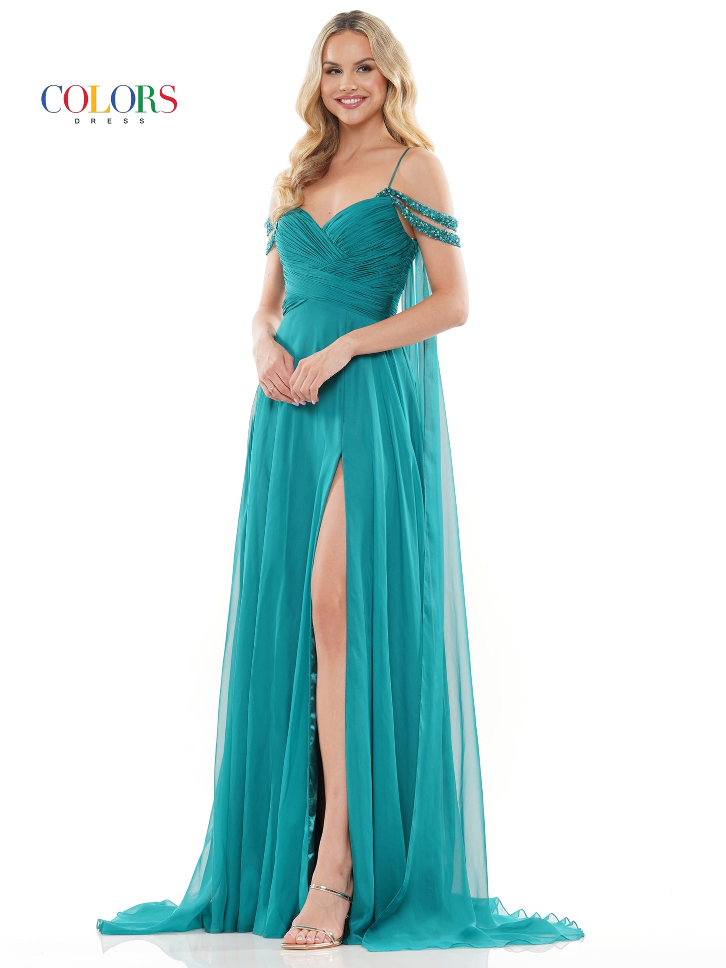 Prom Dresses Long Off Shoulder A Line Chiffon Prom Dress Deep Green