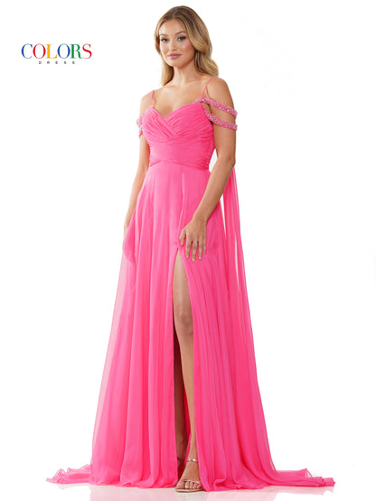 Prom Dresses Long Off Shoulder A Line Chiffon Prom Dress Hot Pink