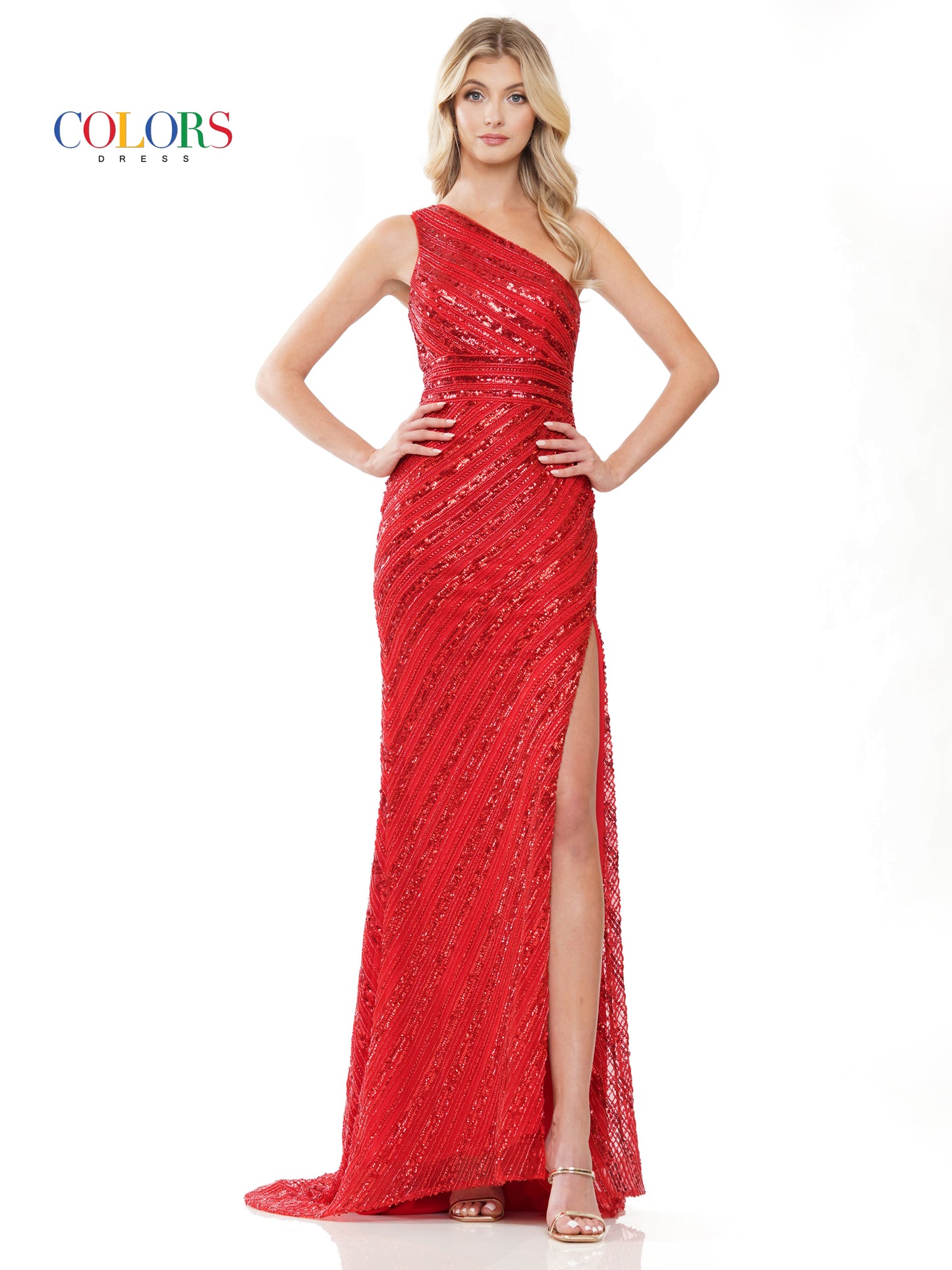 Prom Dresses Long One Shoulder Fitted Prom Formal Dress Red