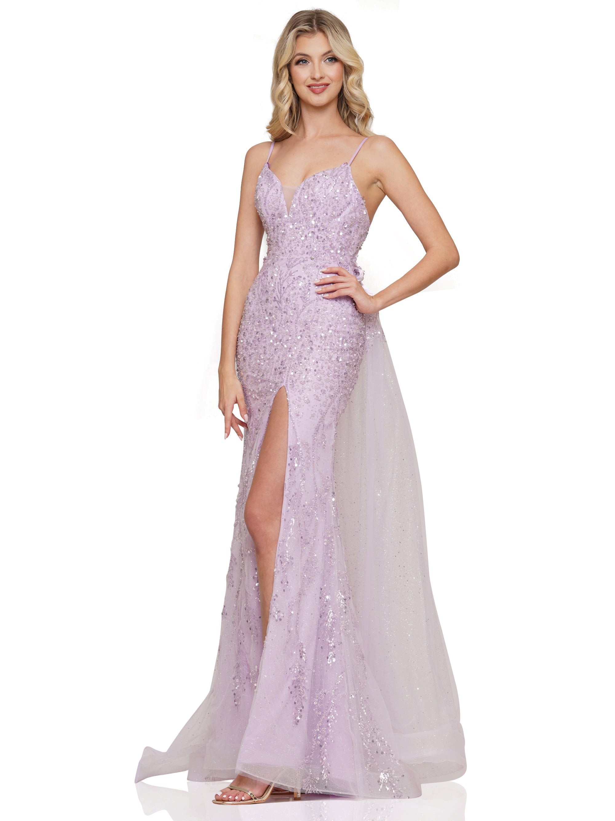 Prom Dresses Long Fitted Spaghetti Strap Prom Dress Lilac