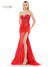 Prom Dresses Long Strapless Metallic Prom Dress Red