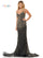 Prom Dresses Long Fitted Formal Beaded Mesh Prom Dress Black Gold