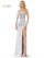 Prom Dresses Formal Long One Shoulder Beaded Mesh Prom Dress Silver