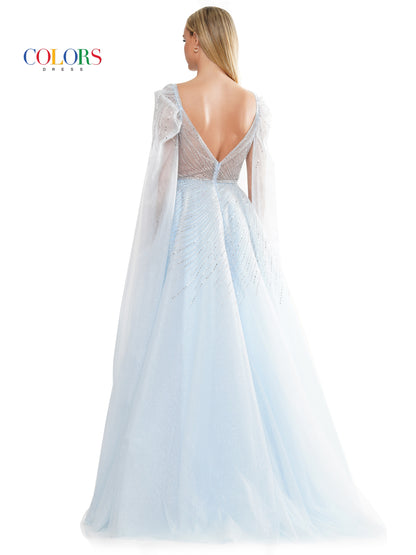 Prom Dresses Prom Long Glitter Mesh Ball Gown Light Blue