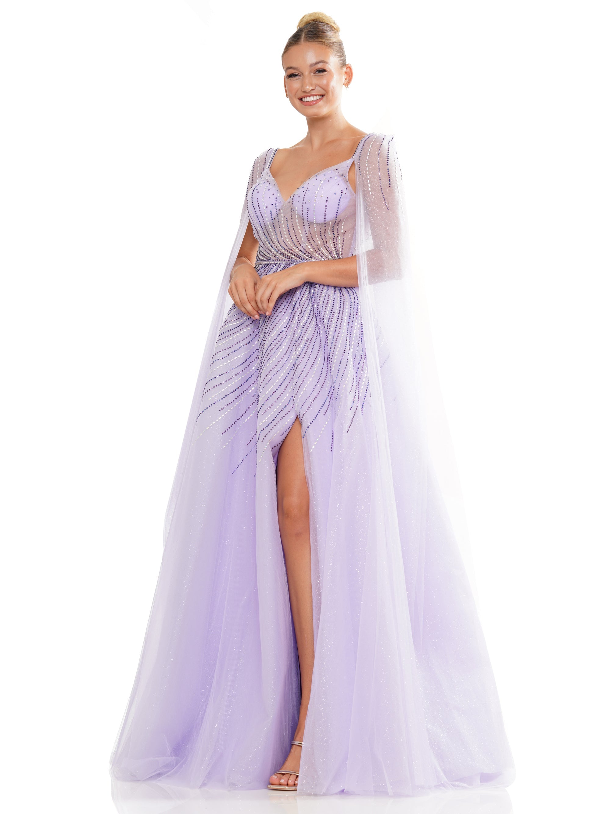Prom Dresses Prom Long Glitter Mesh Ball Gown Lilac