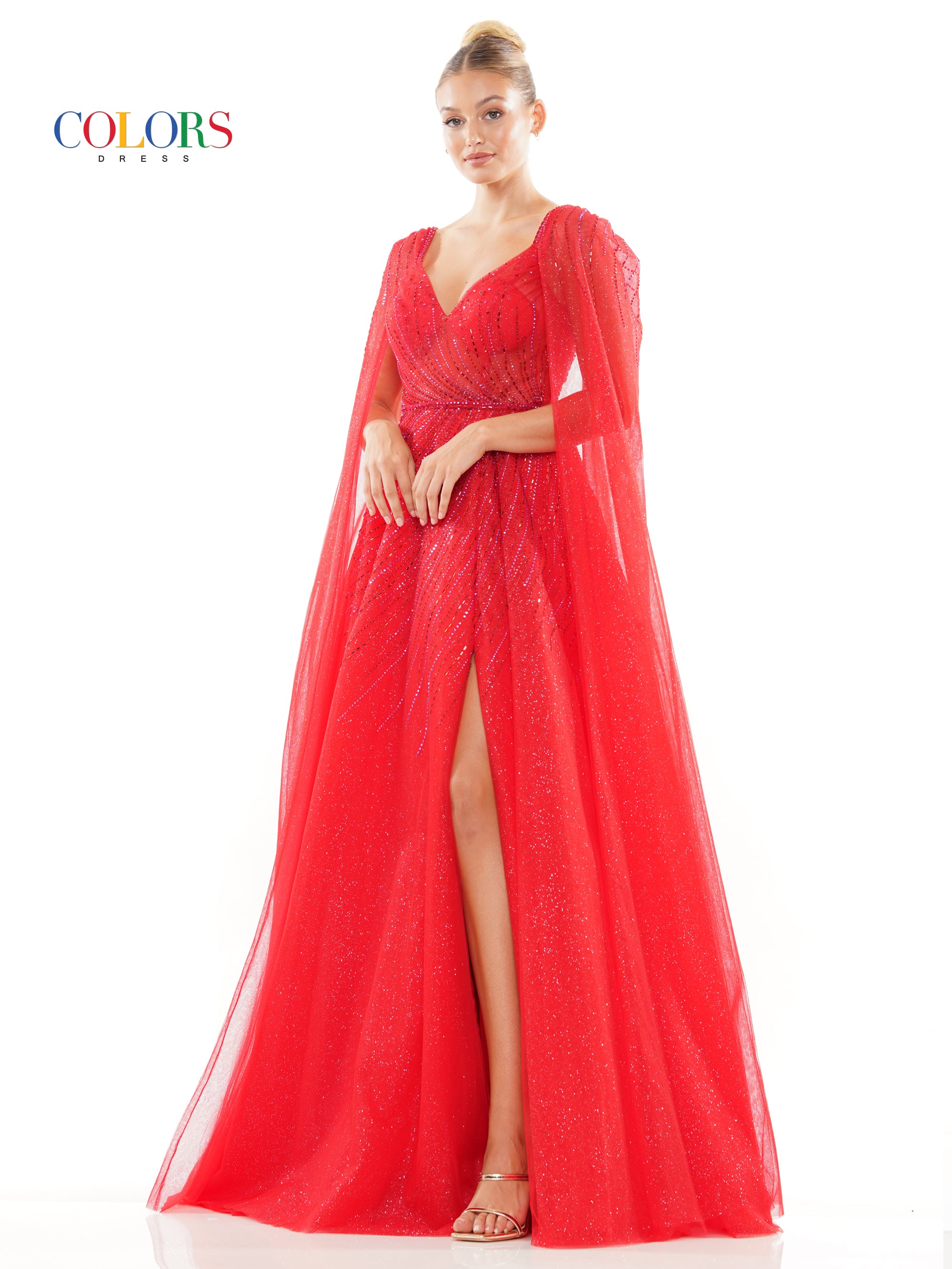 Prom Dresses Prom Long Glitter Mesh Ball Gown Red