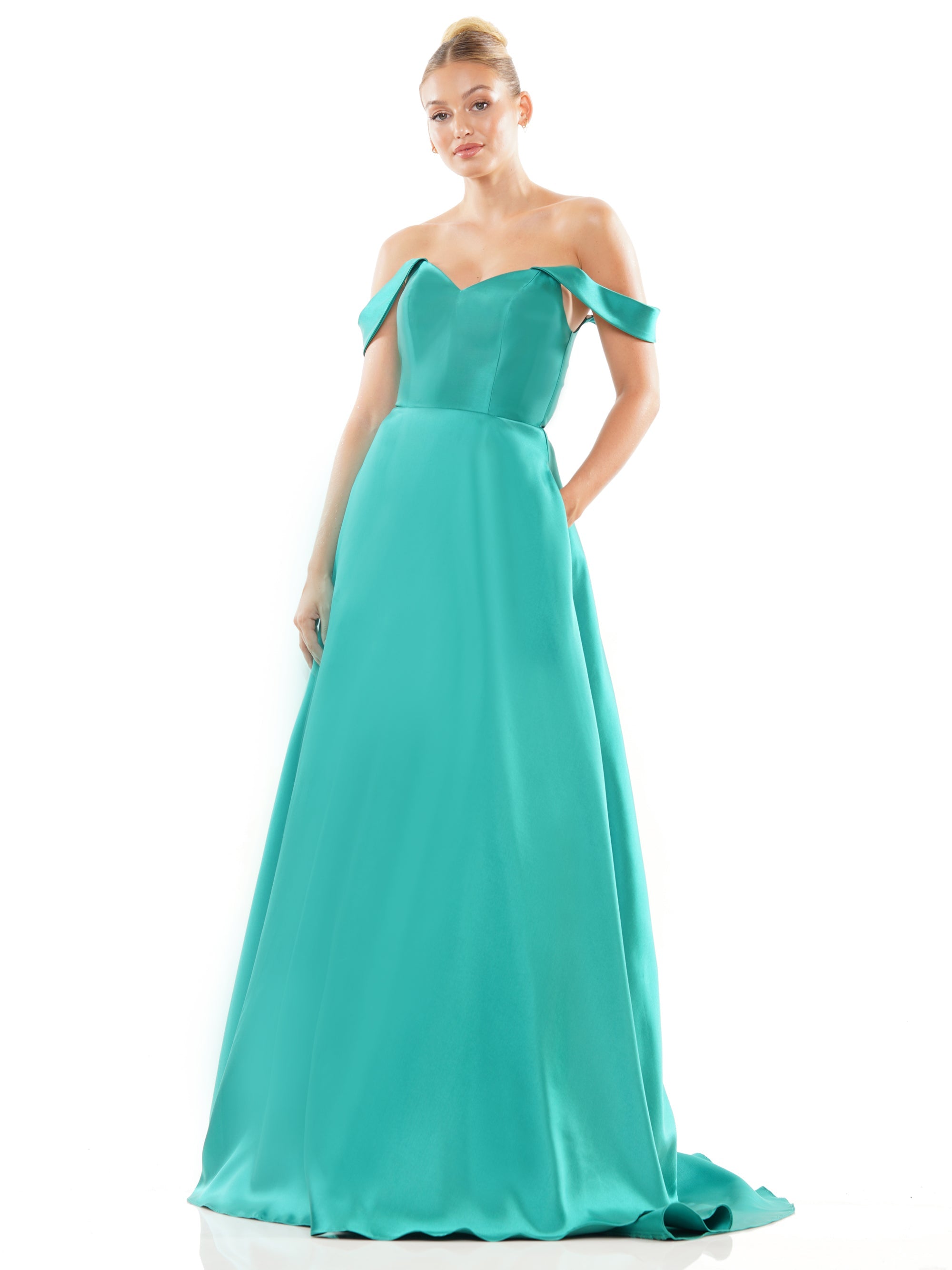 Prom Dresses Long Off Shoulder Mikado Prom Dress Deep Green
