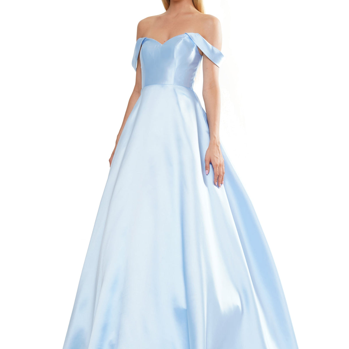 mikado dress prom Long Mikado Sleeveless A-Line Prom Dress with Pockets Royal / Medium