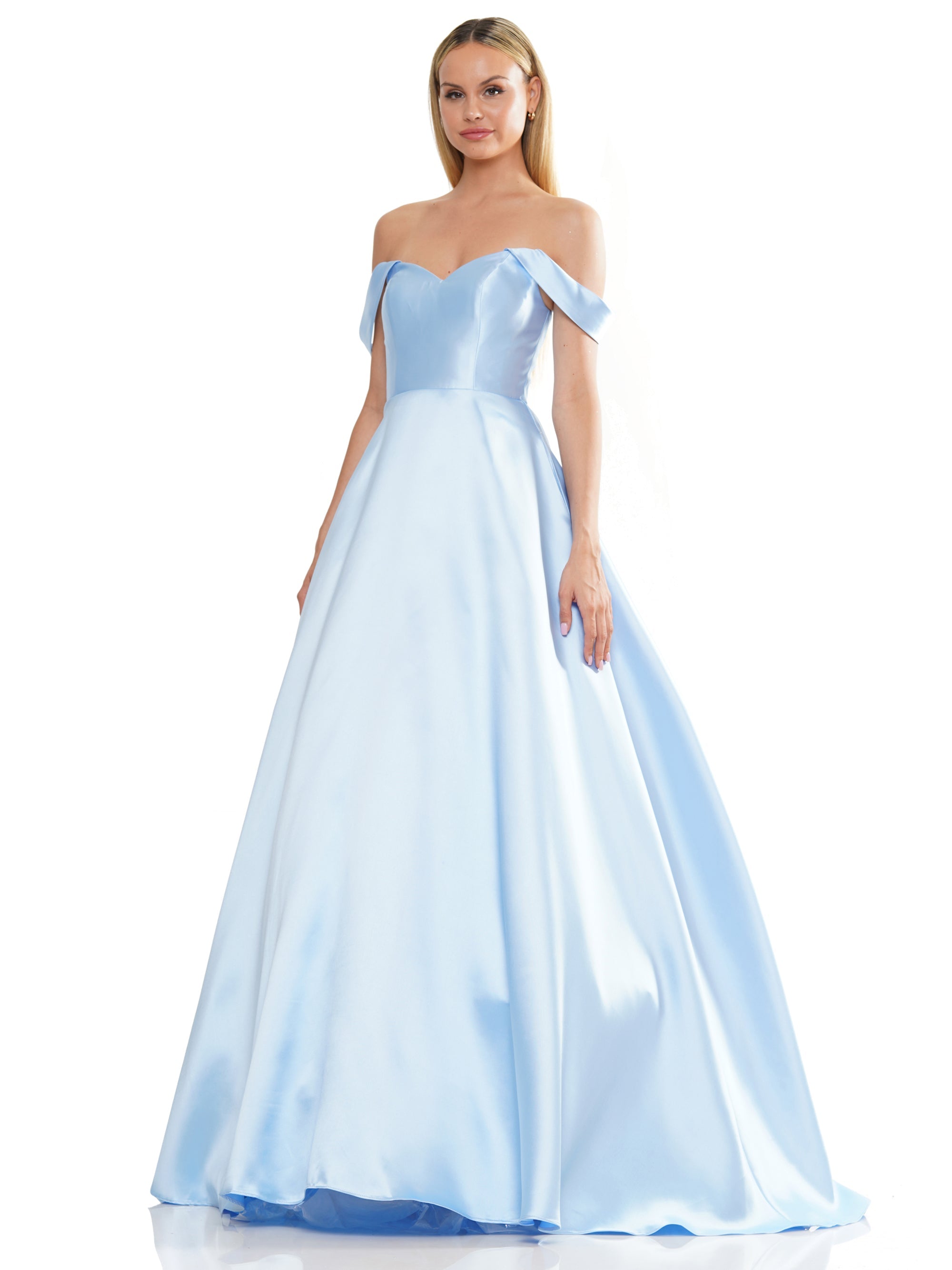 Prom Dresses Long Off Shoulder Mikado Prom Dress Light Blue