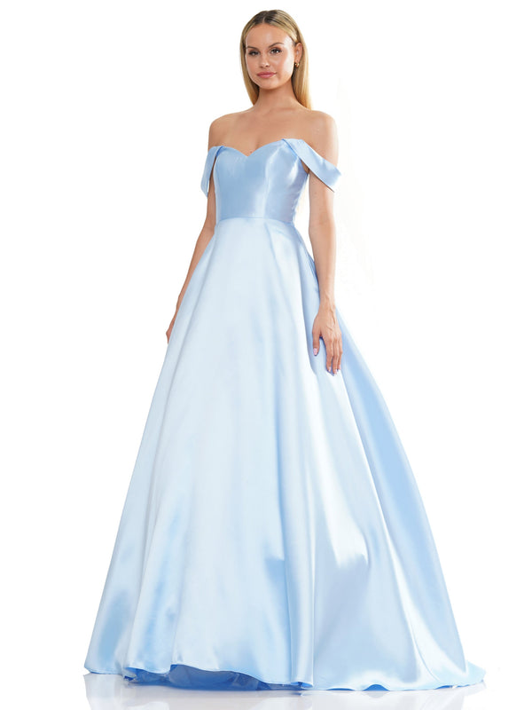 Colors 3182 Long Off Shoulder Mikado Prom Dress