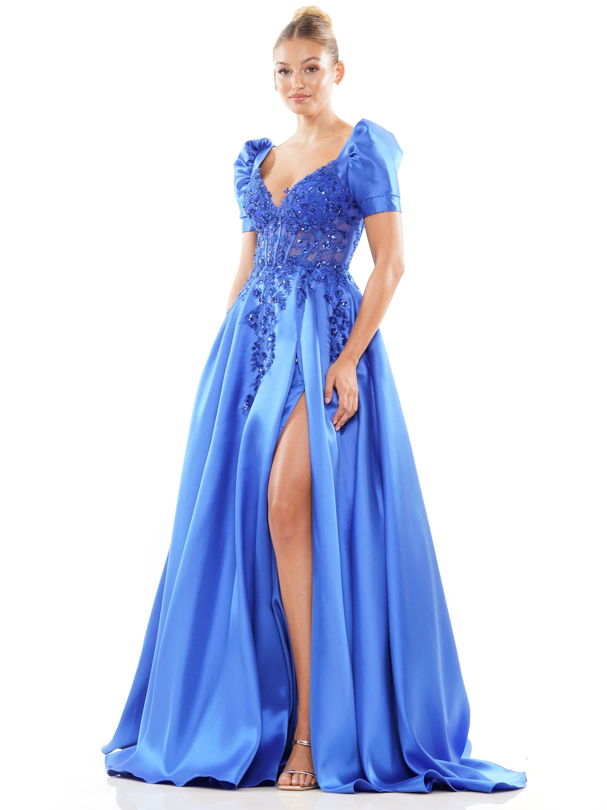 Prom Dresses Long Formal A Line Slit Prom Dress Royal