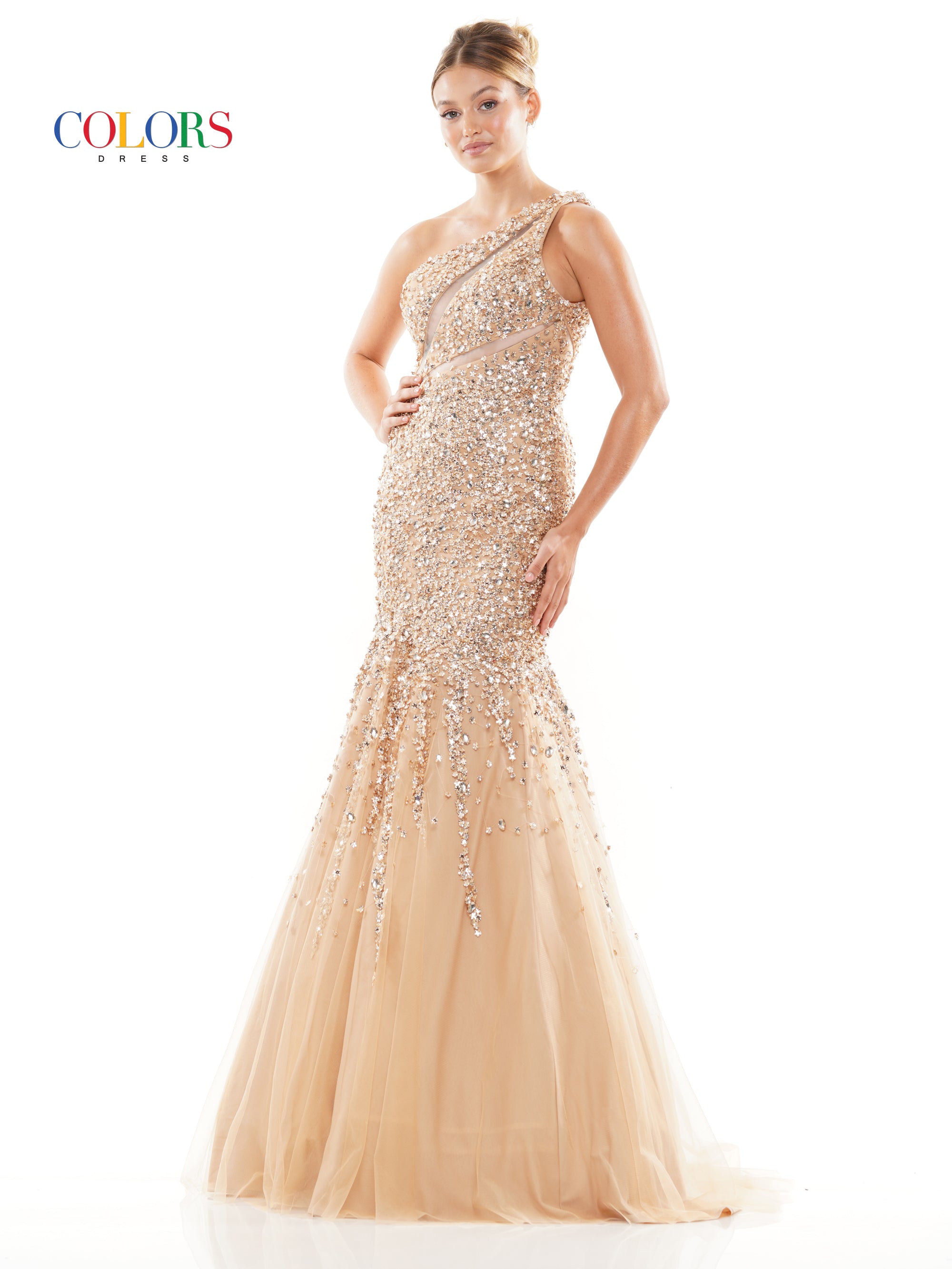 Prom Dresses Long One Shoulder Mermaid Prom Dress Gold