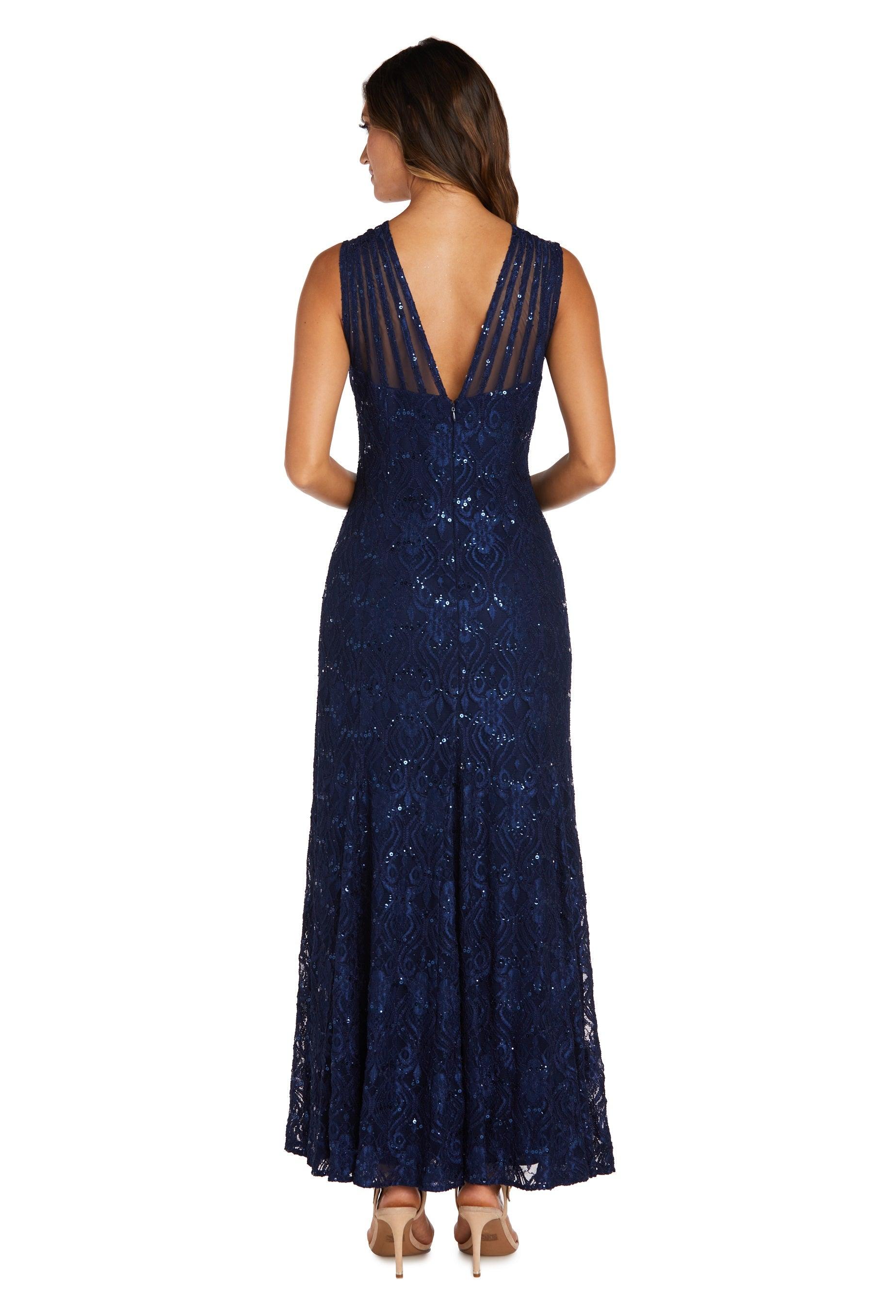 R&M Richards 3198P Long Formal Petite Lace Dress