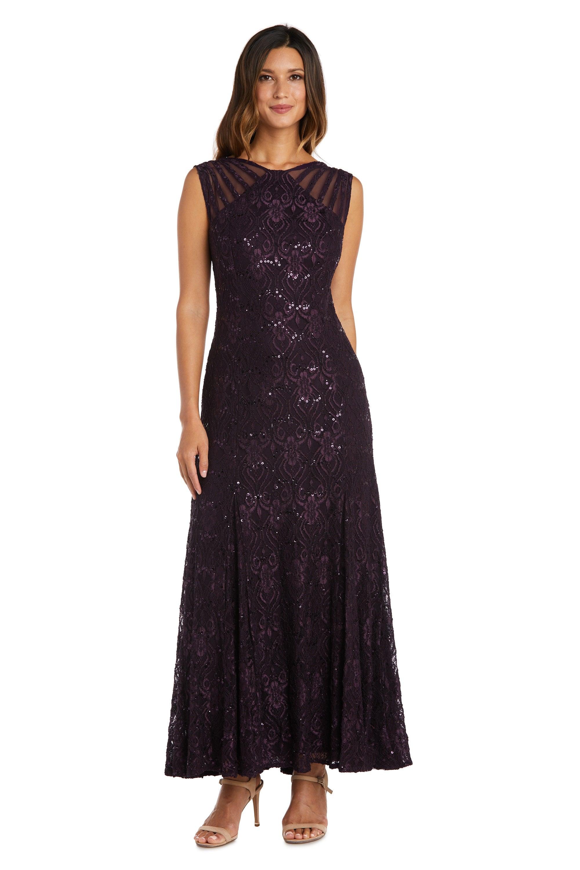 Mother of the Bride Dresses Long Formal Petite Lace Dress Plum