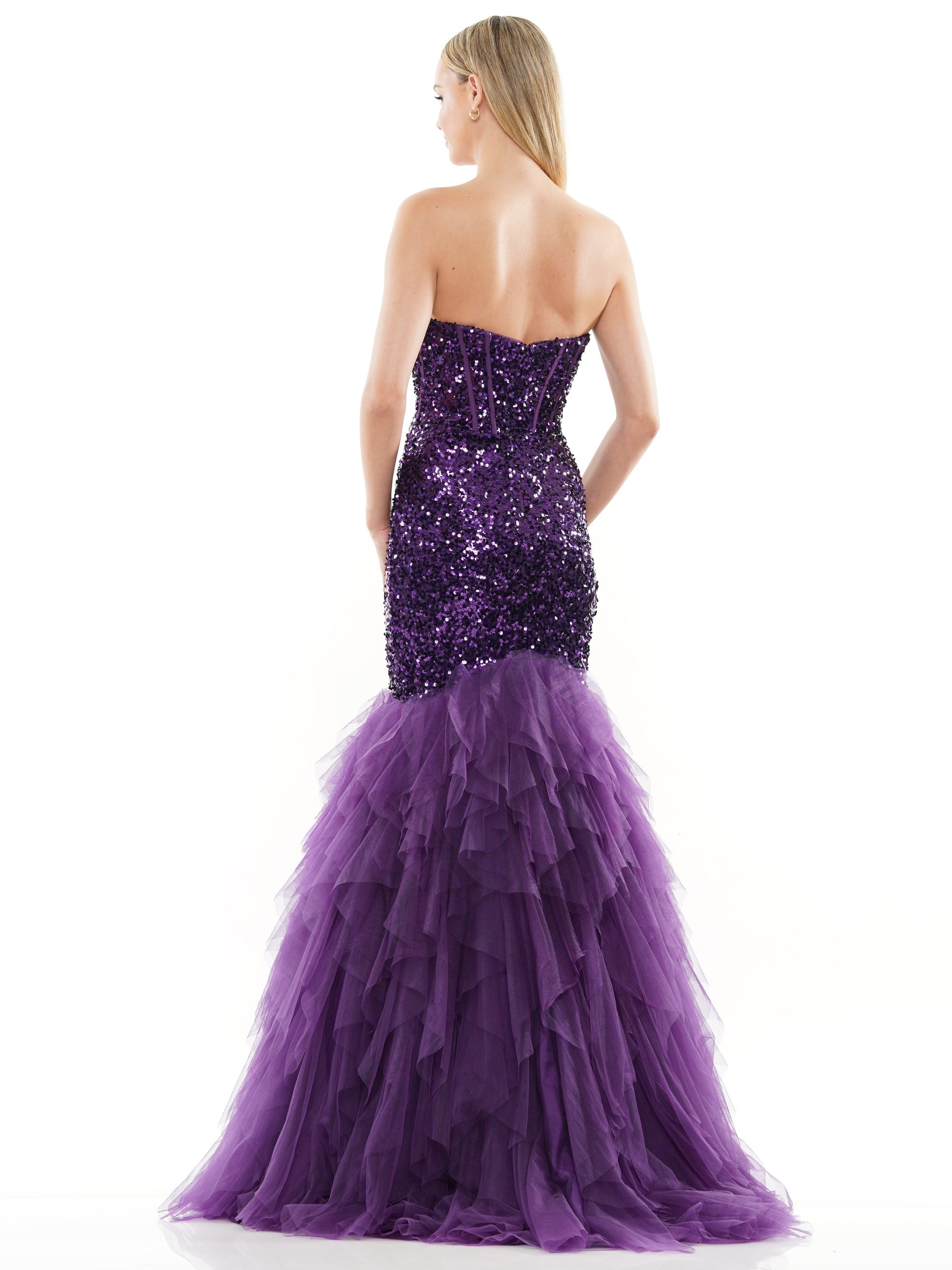 Prom Dresses Long Strapless Formal Mermaid Prom Dress Purple