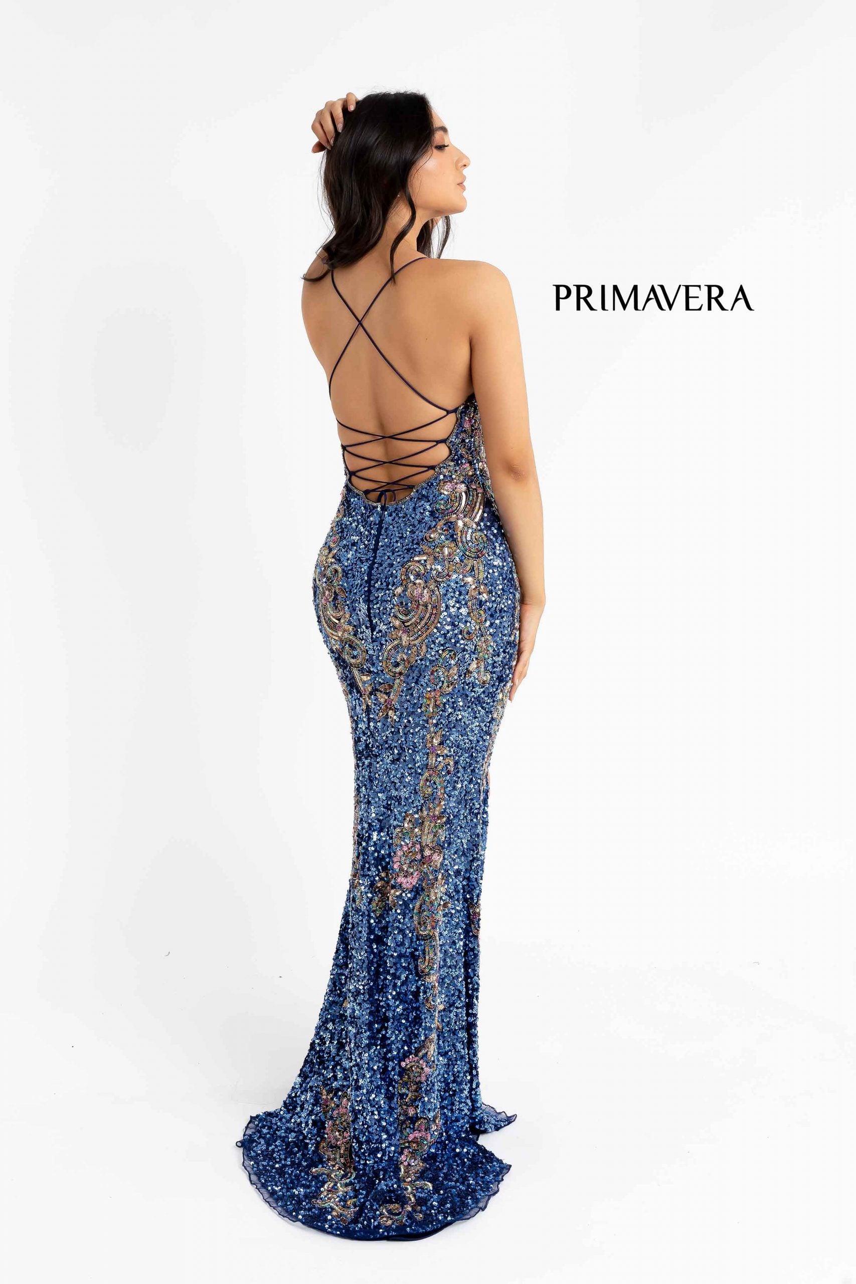 Primavera Couture 3211 Long Fitted Formal Sequin Prom Dress