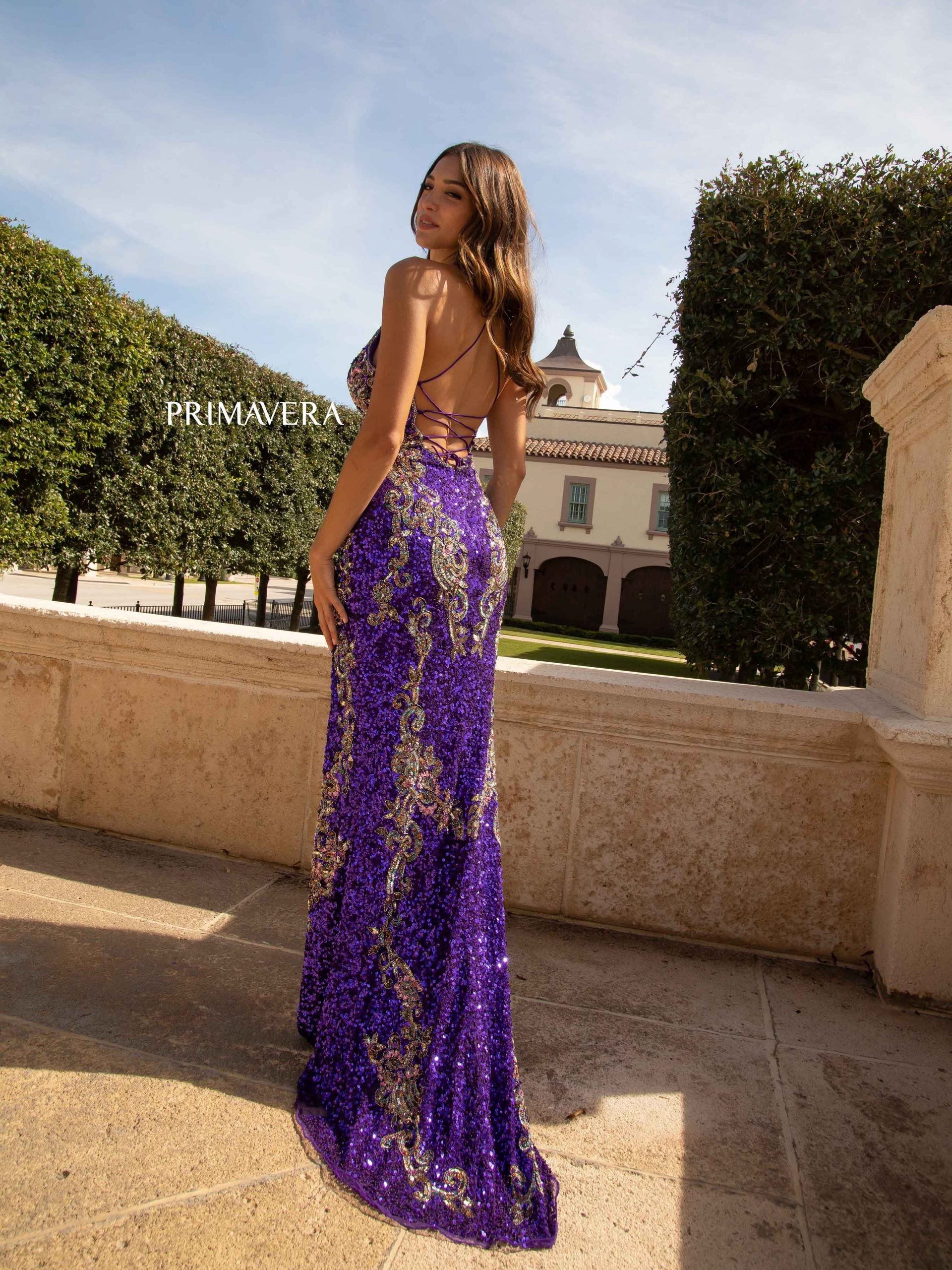 Prom Dresses Long Sequin Prom Fitted Formal Dress Purple
