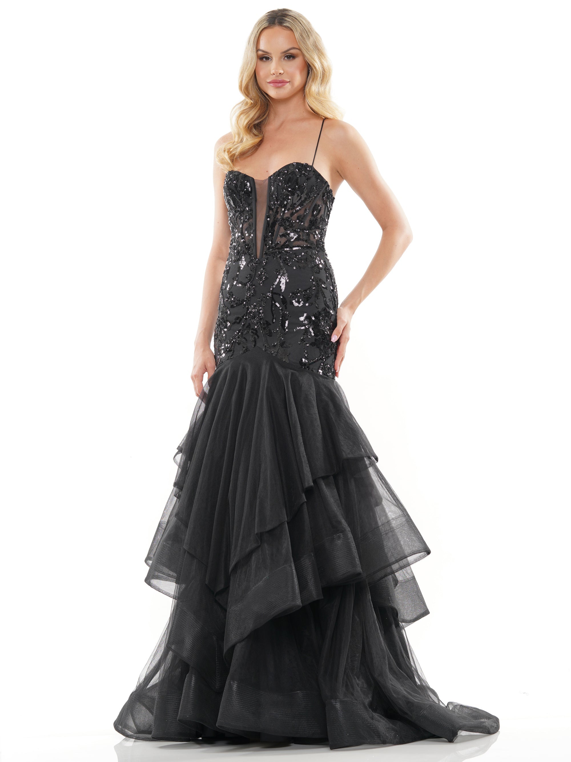 Prom Dresses Prom Long Spaghetti Strap Mermaid Formal Dress Black