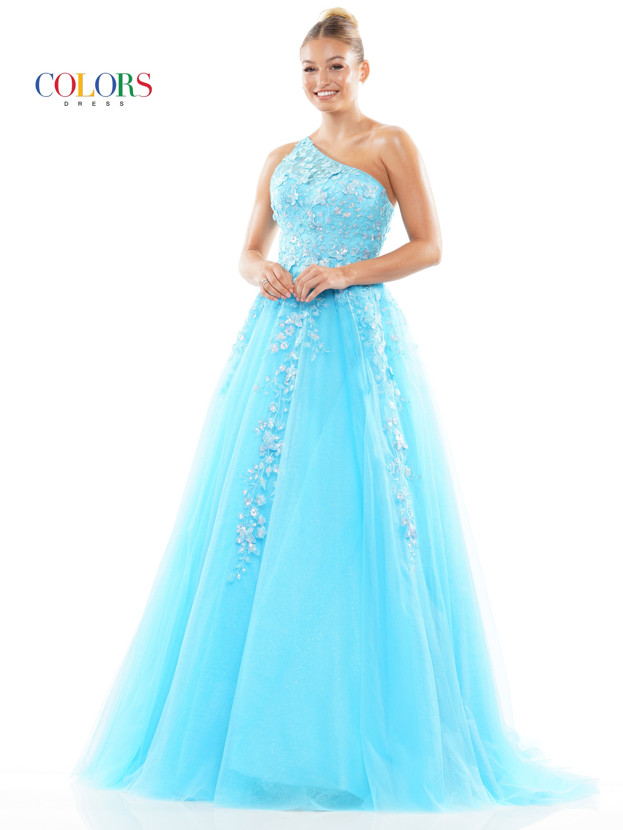 Prom Dresses Prom Long One Shoulder Ball Gown Turquoise