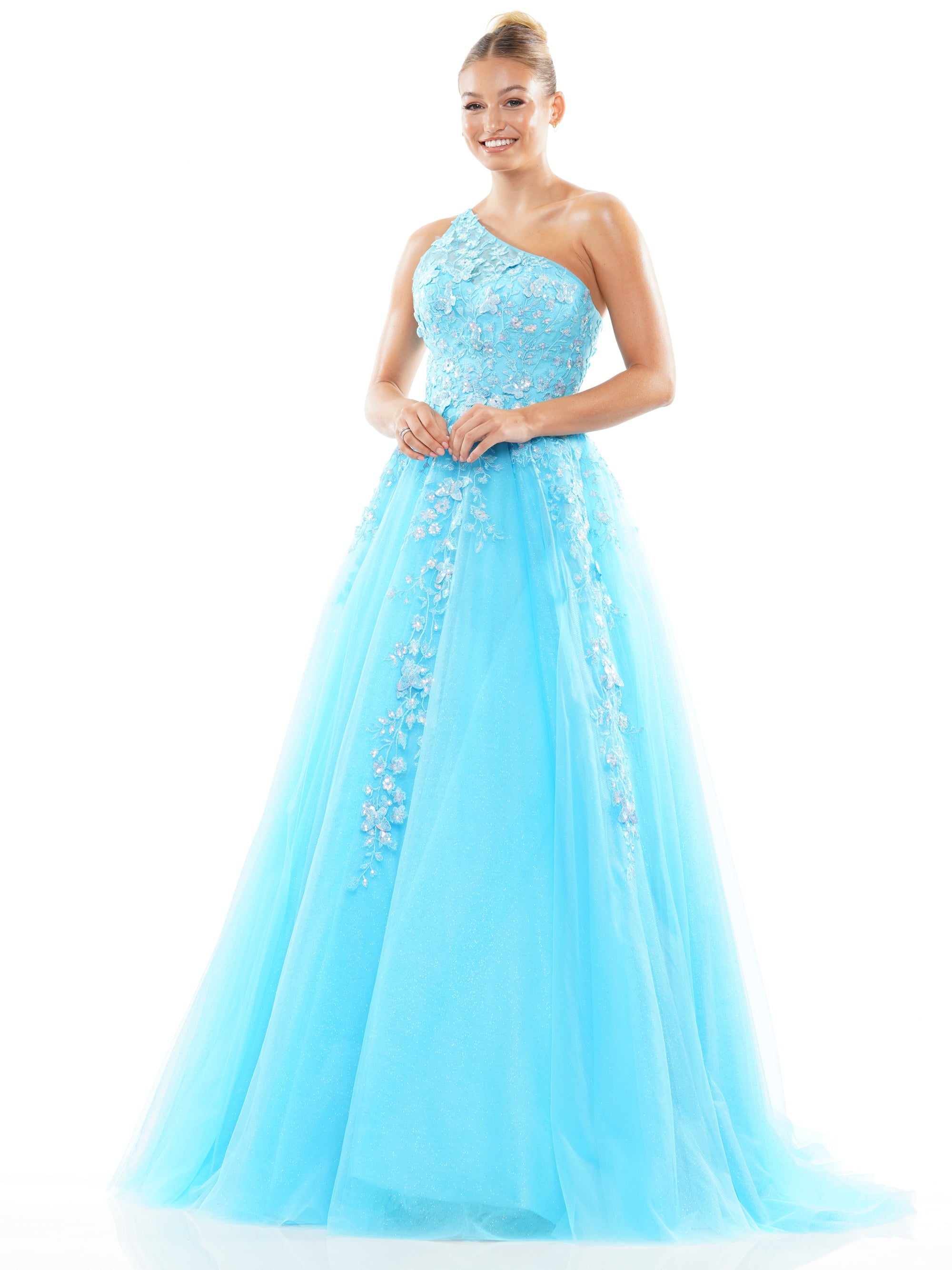 Prom Dresses Prom Long One Shoulder Ball Gown Turquoise